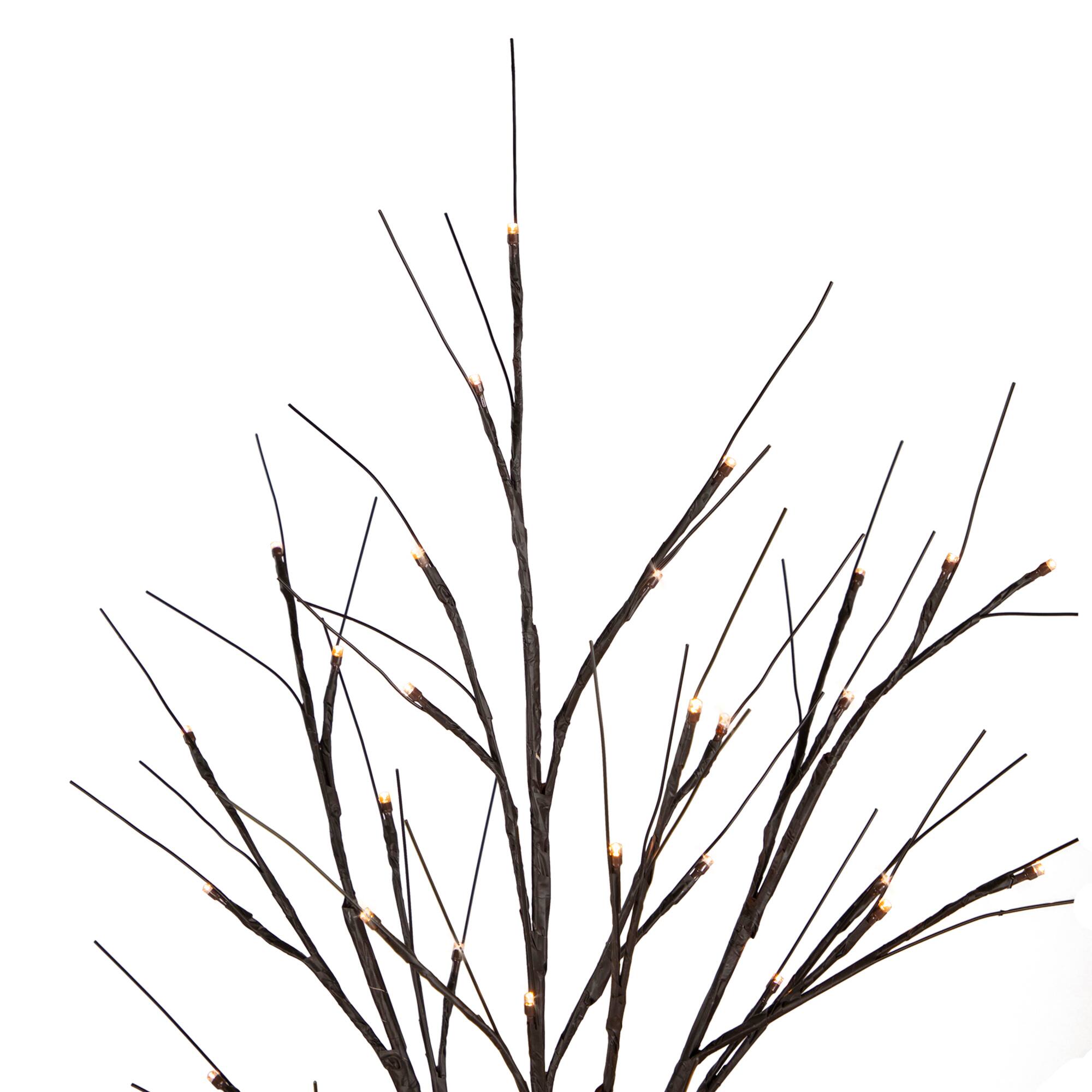 6ft. Pre-Lit Brown Twig Christmas Tree, Warm White LED Lights